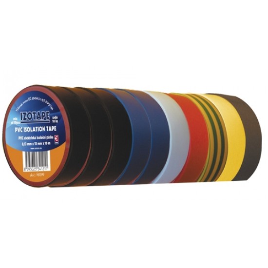 Izolačná páska PVC 15 10m farebný mix 10ks