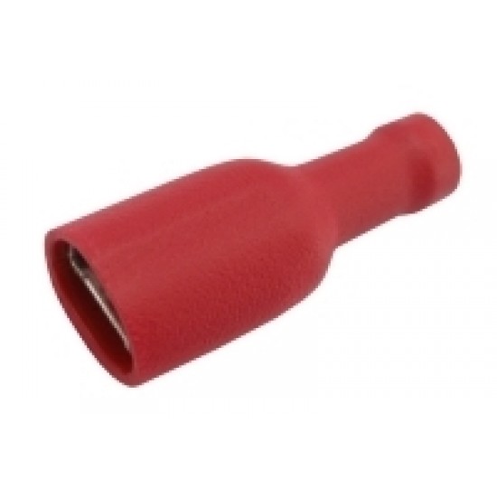Zdierka faston 6.3mm izol., vodič 0.5-1.5mm červená