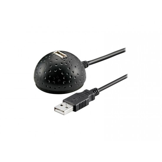 Kábel USB 2.0 predlžovací s podstavcom na stôl, čierny