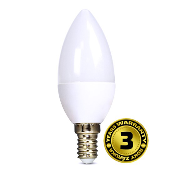Žiarovka LED sviečka E14 8W biela teplá SOLIGHT 3 roky záruka
