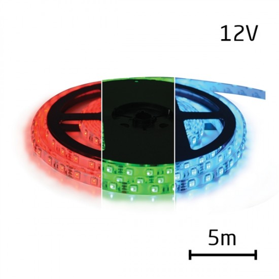 LED pásik 3528 60LED m IP20 12W m R-G-B multicolor (1ks=cievka 5m), cena za 5m