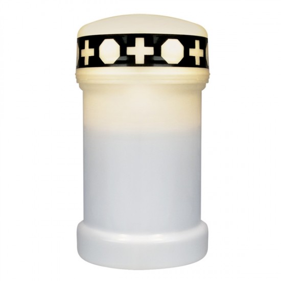 LED náhrobná sviečka biela plus batéria ZADARMO