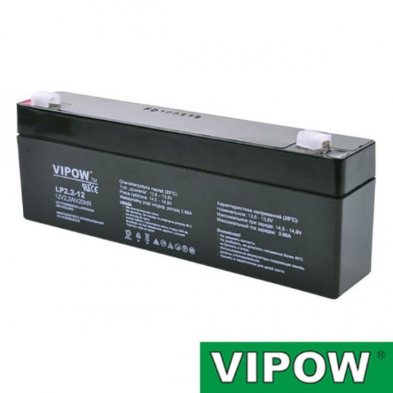Batéria olovená 12V 2.2Ah VIPOW bezúdržbový akumulátor