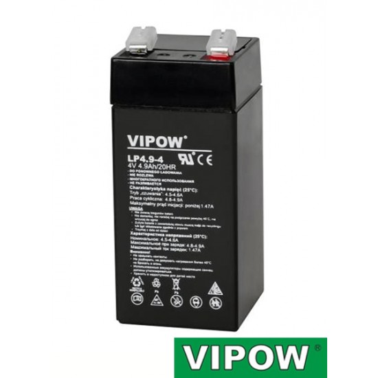 Batéria olovená 4V/4,9Ah VIPOW bezúdržbový akumulátor
