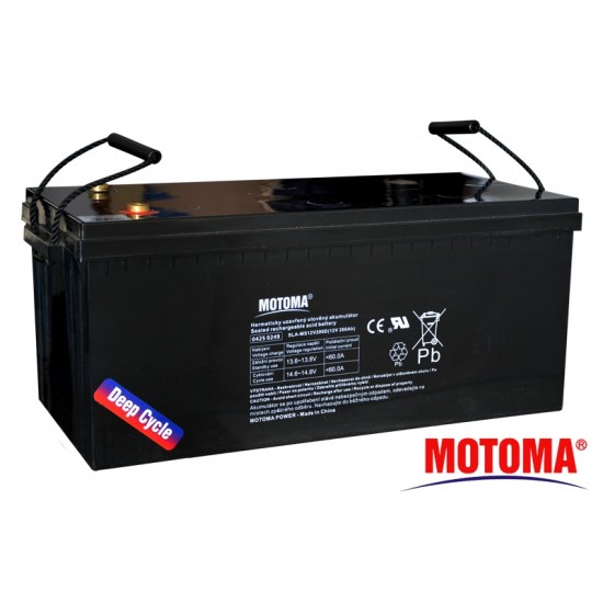 Batéria olovená 12V/200Ah - Trakčná MOTOMA (solárna)