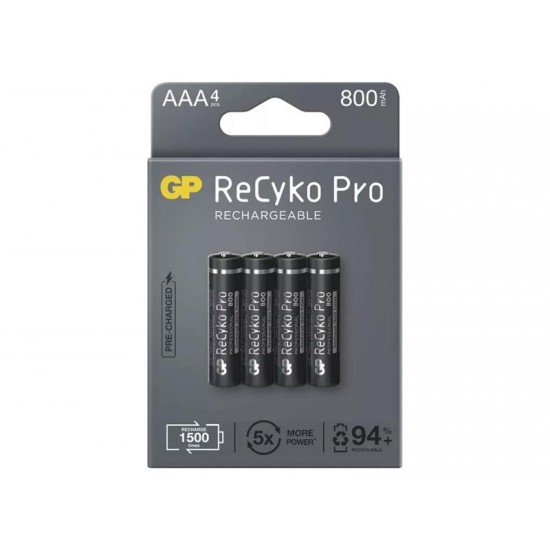 Batéria AAA (R03) nabíjacie 1,2V/800mAh GP Recyko Pro 4ks