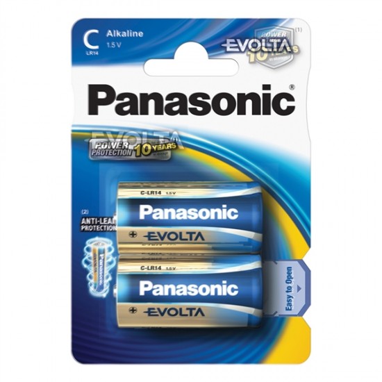 Batéria C (R14) alkalická PANASONIC Evolta LR14 2BP Batéria C (R14) alkalická PANASONIC Evolta LR14 2BP