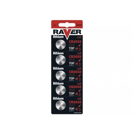 Batéria CR2032 RAVER lítiová 5ks