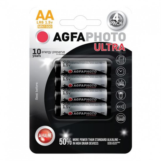 Batéria AA (LR6) alkalická AGFAPHOTO Ultra 4ksblister
