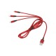 Kábel REBEL USB 3v1 červený 1m