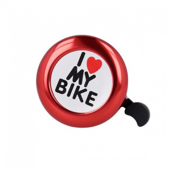 Zvonček na bicykel Forever Outdoor I love my bike červený