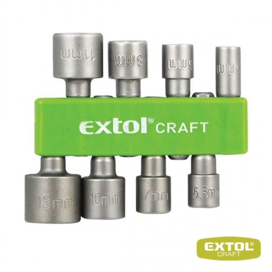 Sada nástrčných kľúčov do vŕtačky 8 kusov - EXTOL CRAFT