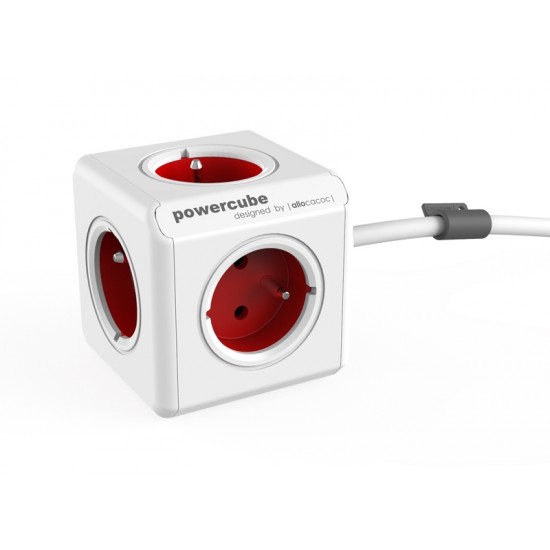 Zásuvka PowerCube EXTENDED s káblom 3m červená