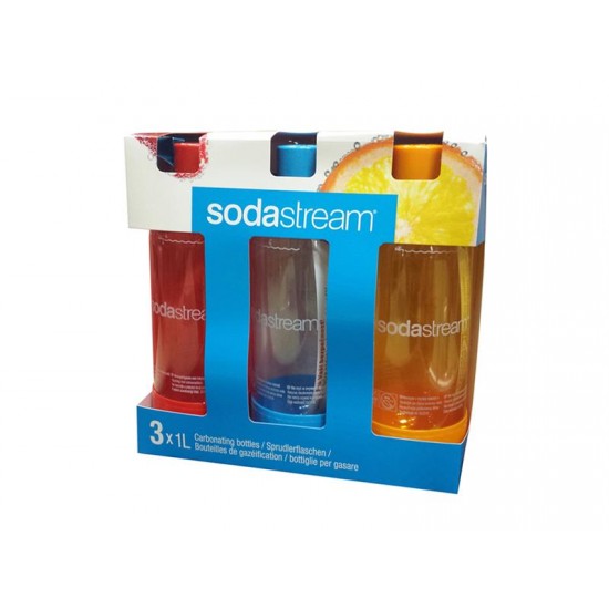 SodaStream fľaša TriPack 1L oranžová, červená, modrá