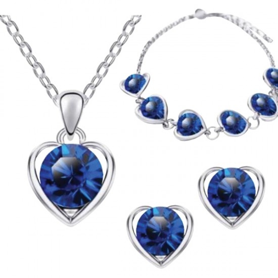 Šperk Set Love Heart modrá