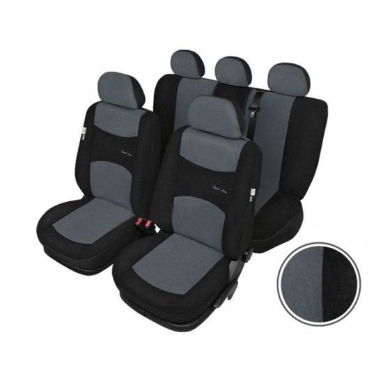 Autopoťahy SPORT LINE+ Standard, šedočierné - záruka 3 roky SIXTOL