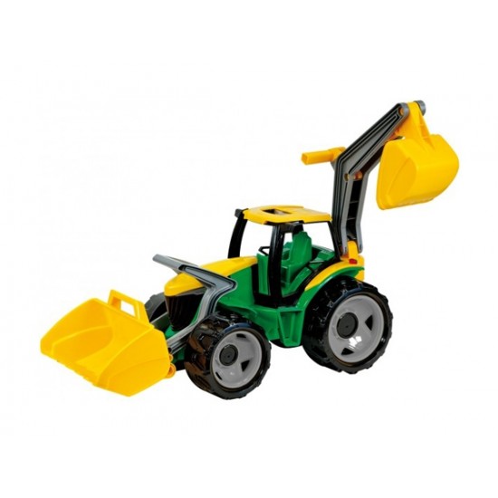 Traktor LENA s lyžicou a bagrom 65 cm zelený