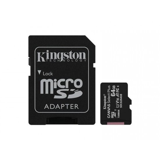 Paměťová karta KINGSTON SDCS/64GB micro SDHC 64GB CL10 s adaptérem