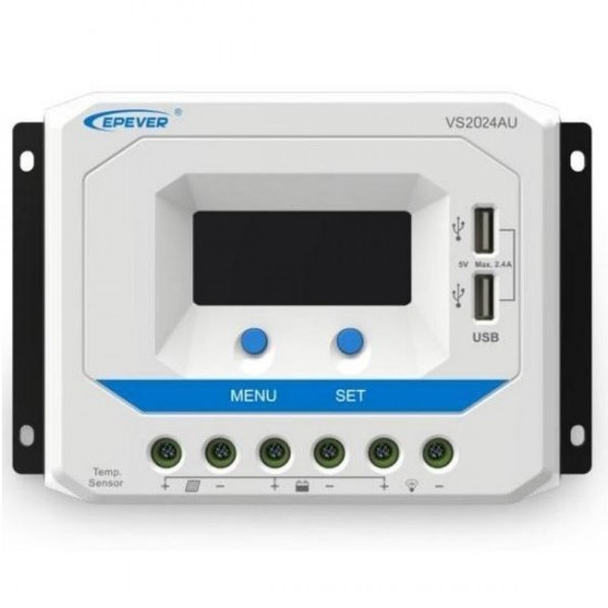 Solárny PWM regulátor 12/24 V, 10 A, USB, vstup 50V (VS1024AU)